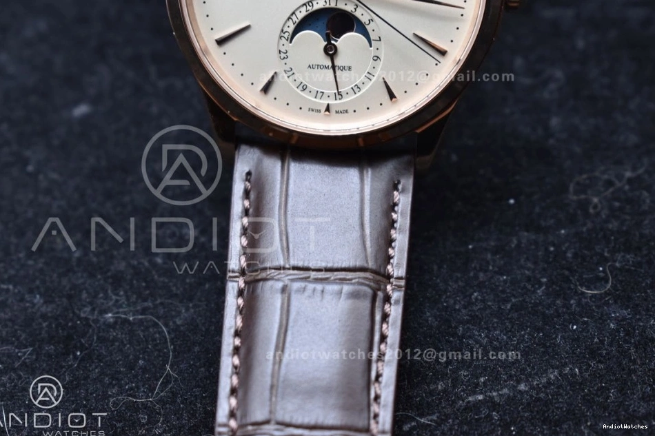 1:1 Dial Moon 908 FreshLook White Leather Master Edition RG SA925 Strap APSF Brown Best Ultra Super on Clone Thin 0310